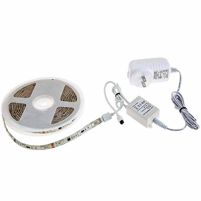 Outdoor RGB LED Strip Light Kit - Color Chasing 12V LED Tape Light - Weatherproof - 16 Lumens/ft Outdoor RGB LED Strip Light Kit - Color Chasing 12V LED Tape Light - Weatherproof - 16 Lumens/ft